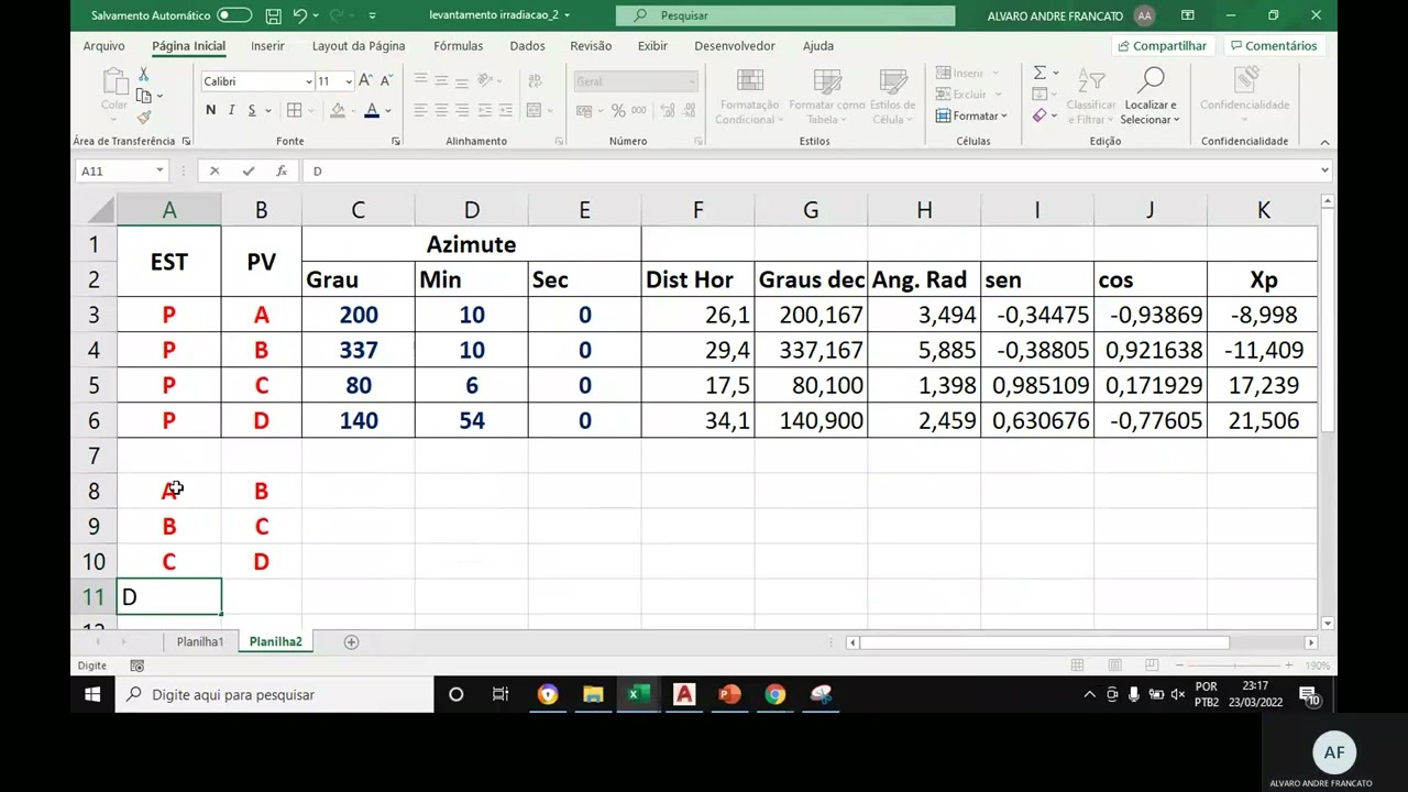 Projetos Planialtimétricos  levantamento Irradiação 20220323 230351 Gravação de Reunião