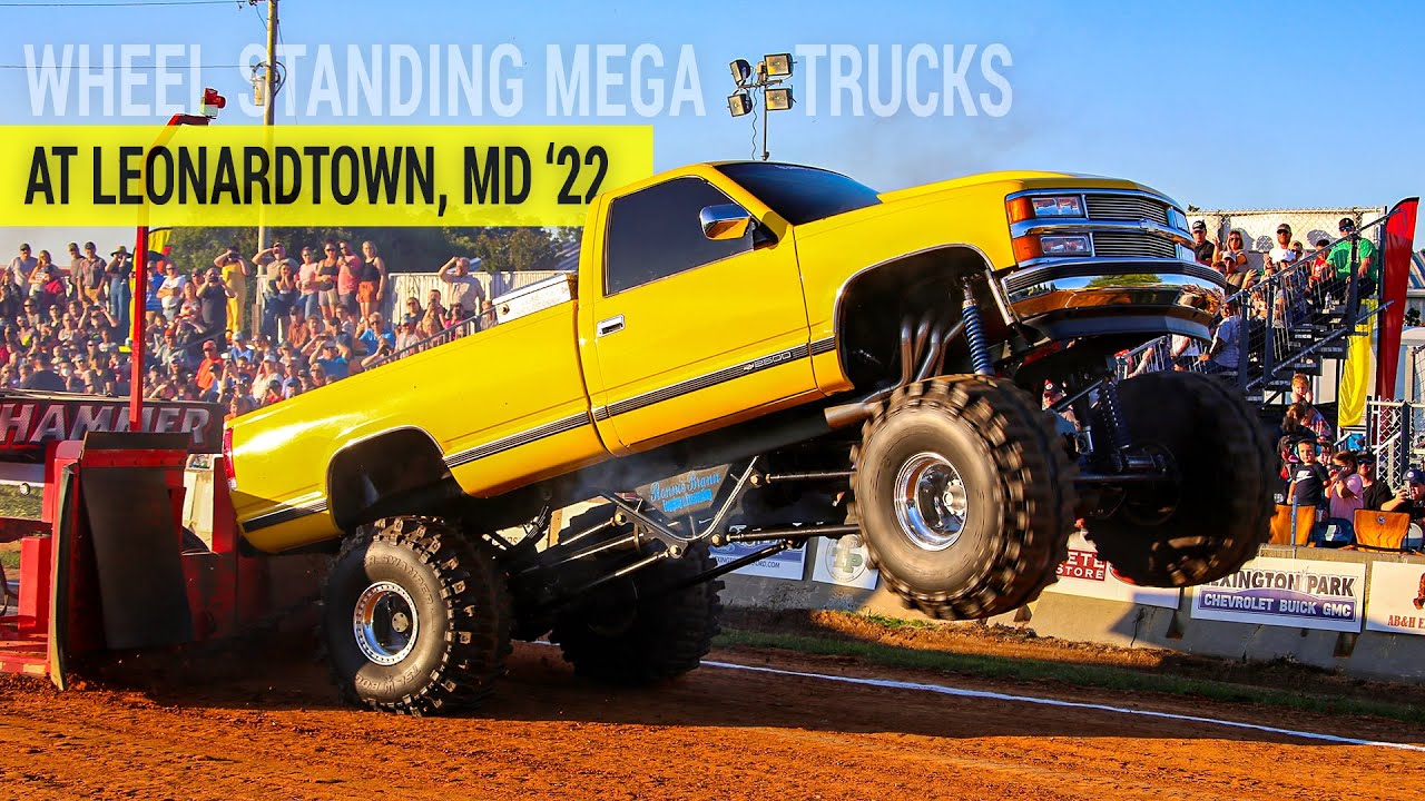 Wheel Standing Mega Trucks pulling at the Battle By the Bay - May 2022