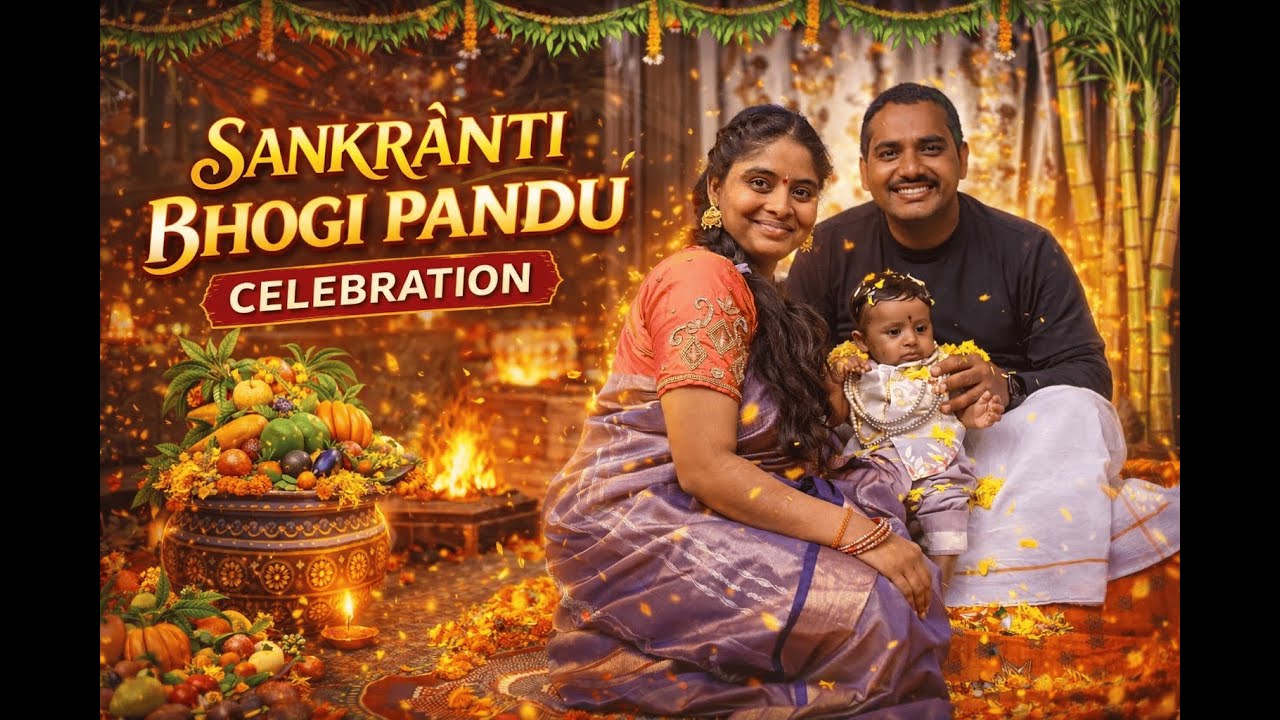 🌾 Neehaar Sankranti Celebration at Home | Bhogi Pandlu Function | Hindu Festival Traditions 🌾