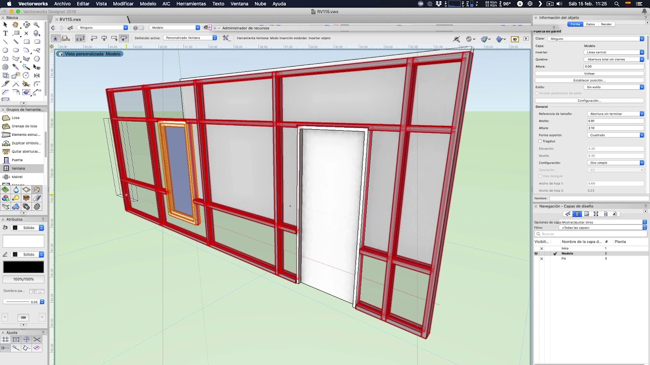 Creando un Muro Cortina en #Vectorworks - RV 115