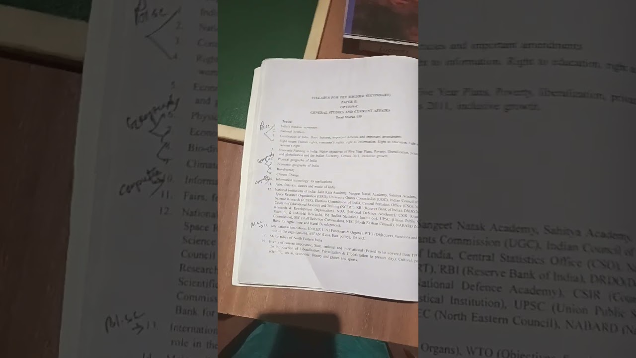 HIGHER SECONDARY TET SYLLABUS
