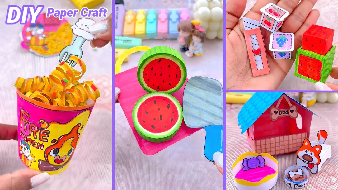 Easy Craft Ideas / DIY Miniature Crafts Idea / school hacks / paper craft / miniature dog house
