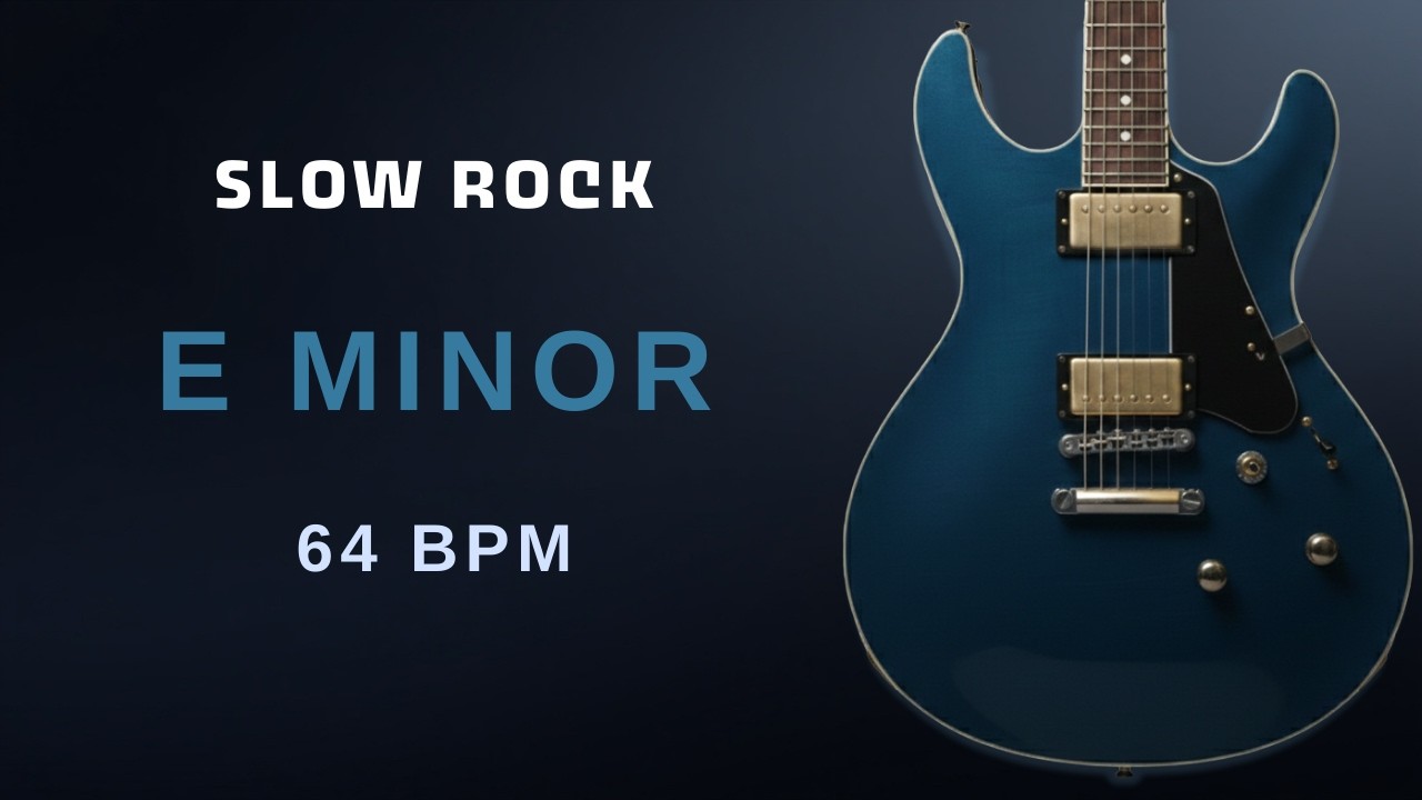Slow Rock Backing Track in E Minor | 64 BPM (Harmonic Minor Feel)