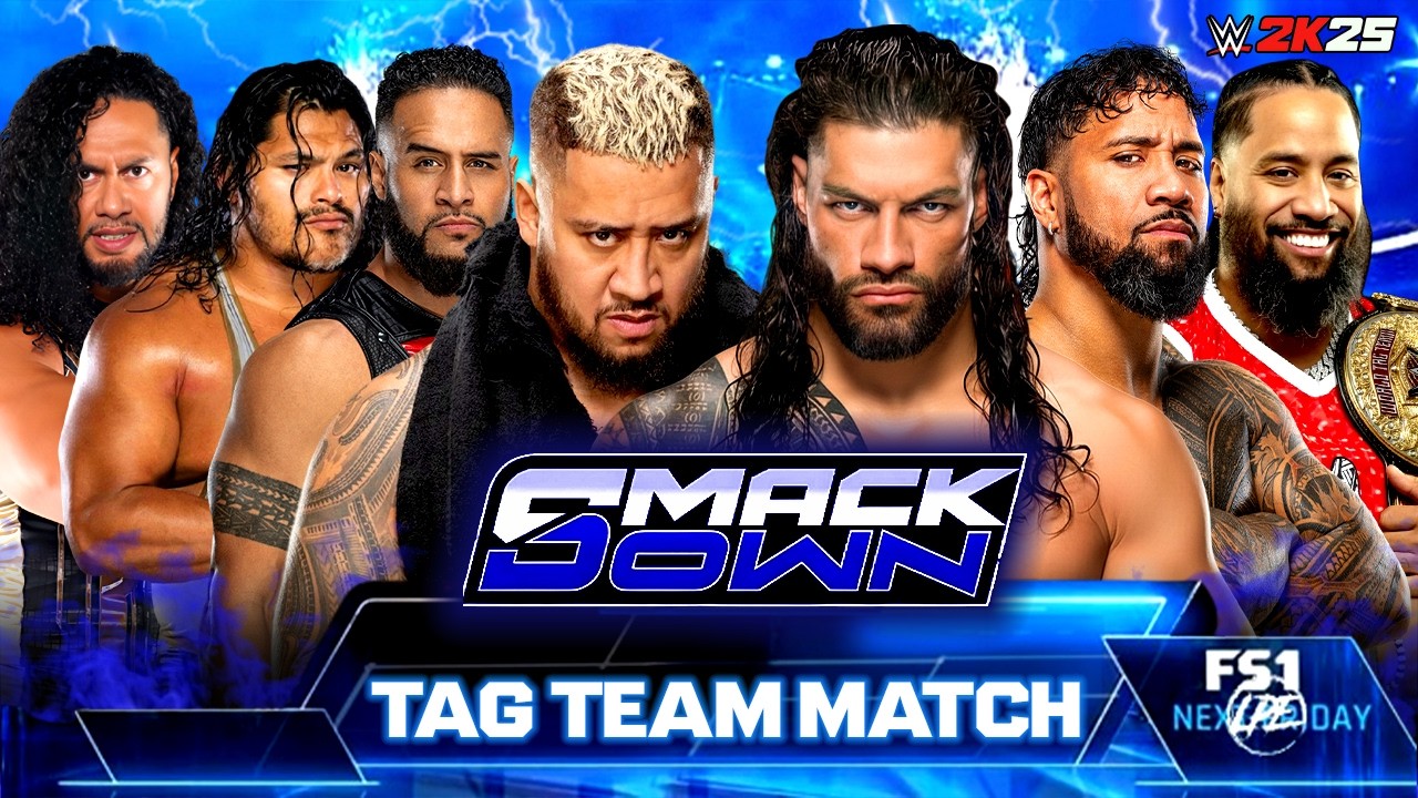 WWE SmackDown Full Match Roman Reigns & The Usos vs Solo Sikoa & The MFT | WWE 2K25 - 28-Feb-2025