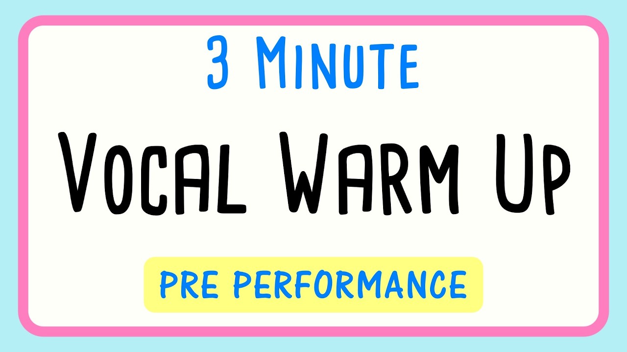 3 Minute Vocal Warm Up Female Voice - Pre Performance