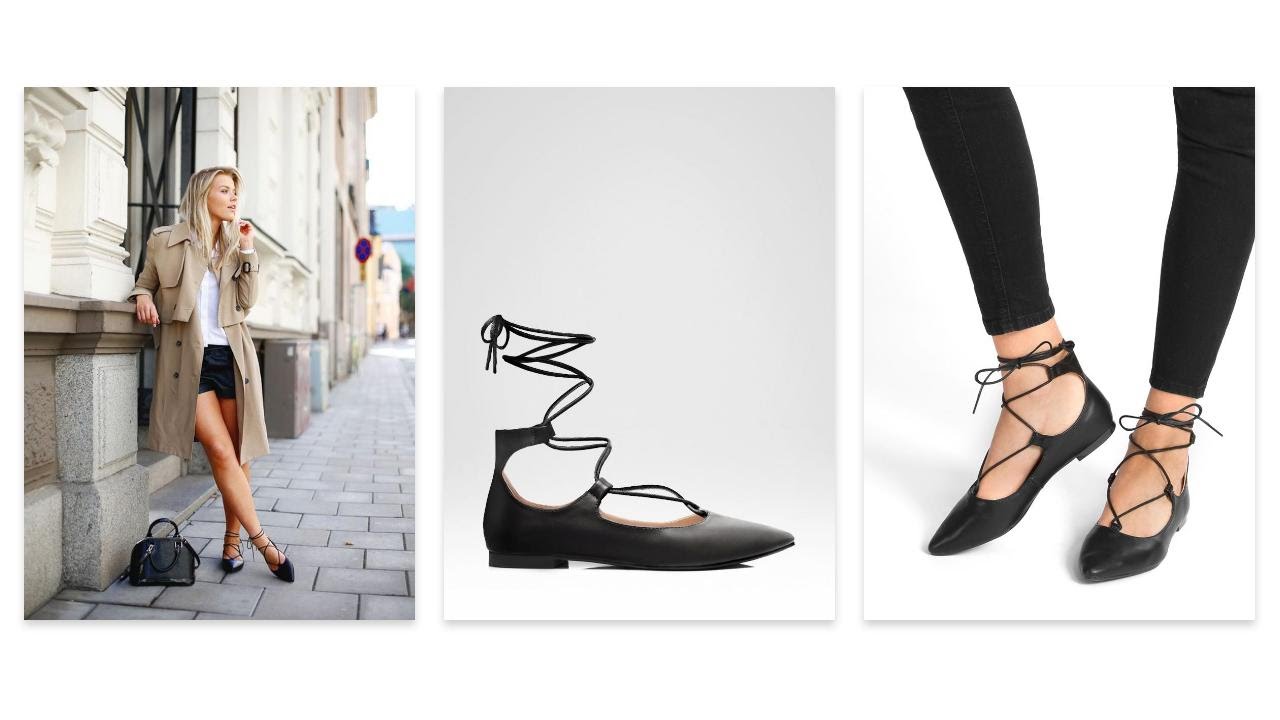Czarne wiązane balerinki Kendall - DeeZee.pl