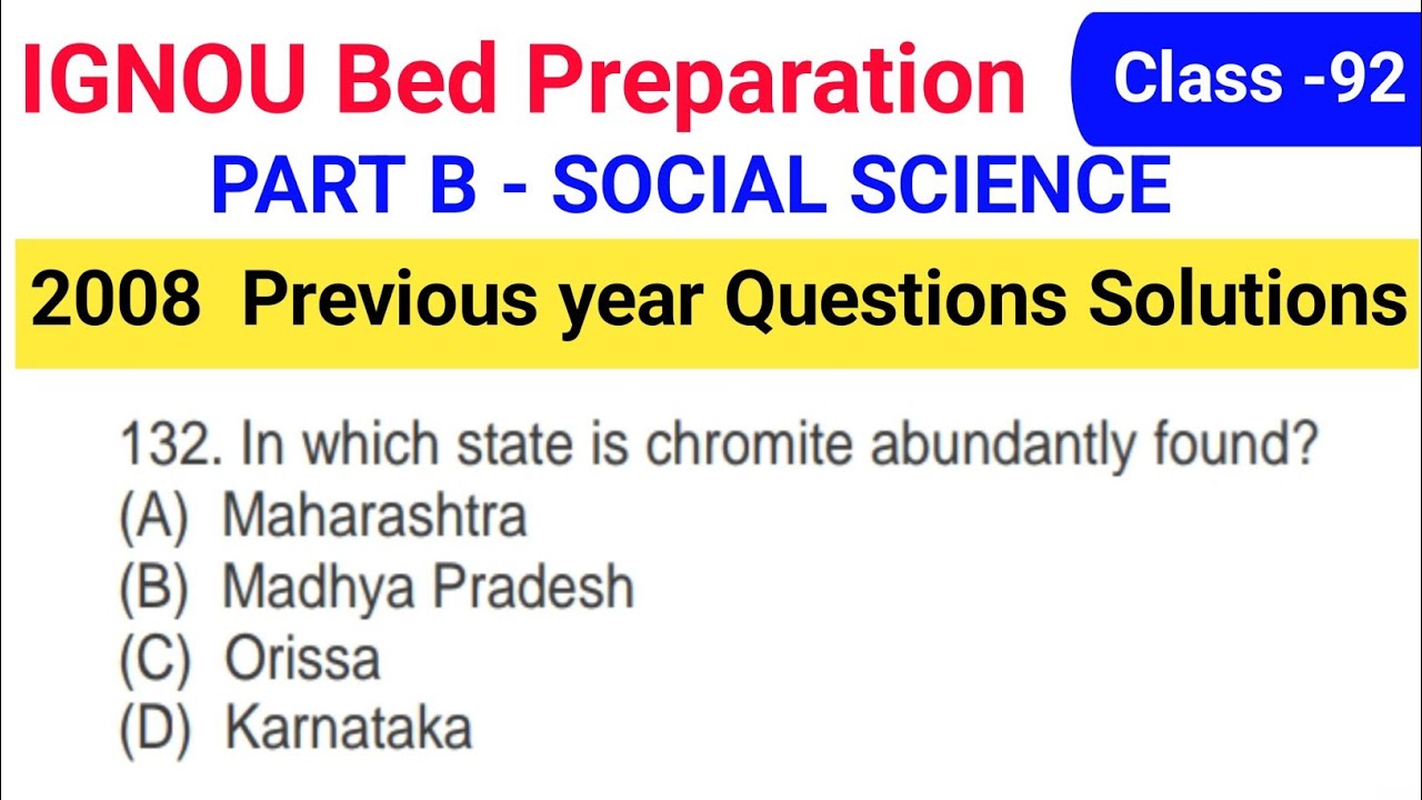 IGNOU BED social science Previous Year Questions Answer solution 2008 / IGNOU Preparation 2025