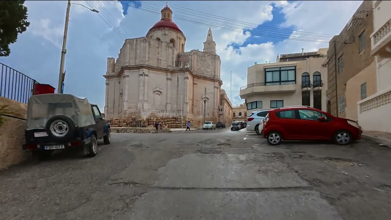 Malta Road Mellieha to Sliema RAIN. Driving a right-hand drive car on the left side of the road