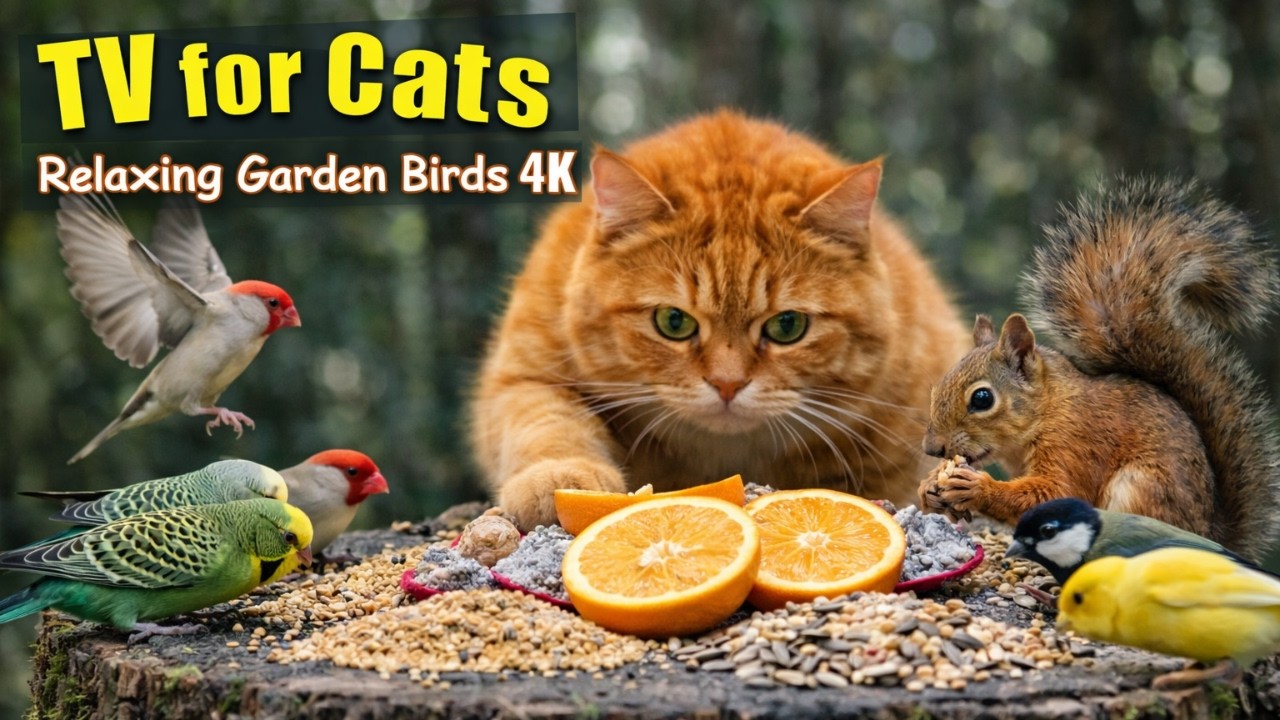 TV for Cats | Relaxing Garden Birds 4K