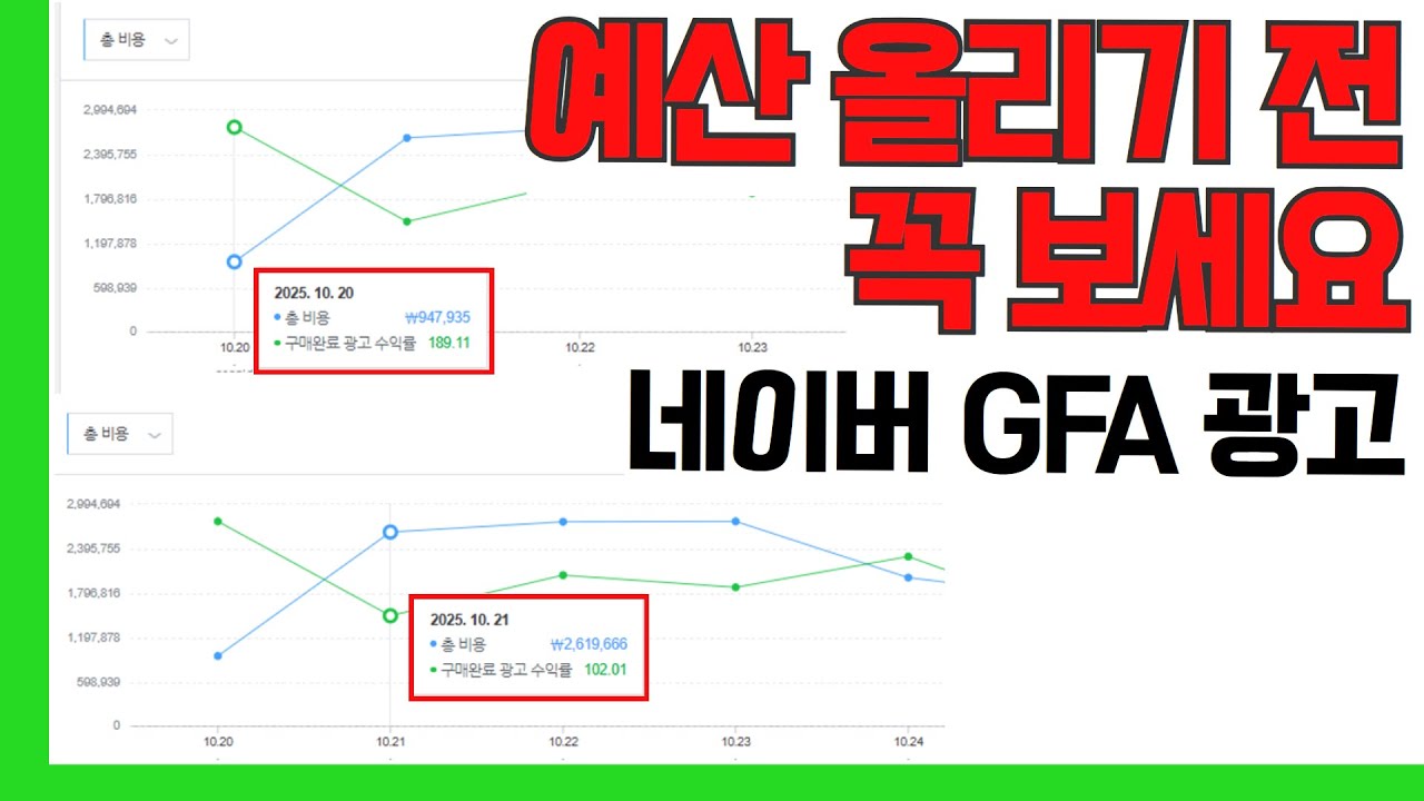 광고비 올리면 성과 박살 나는 이유 (네이버 GFA 성과형디스플레이 광고세팅)