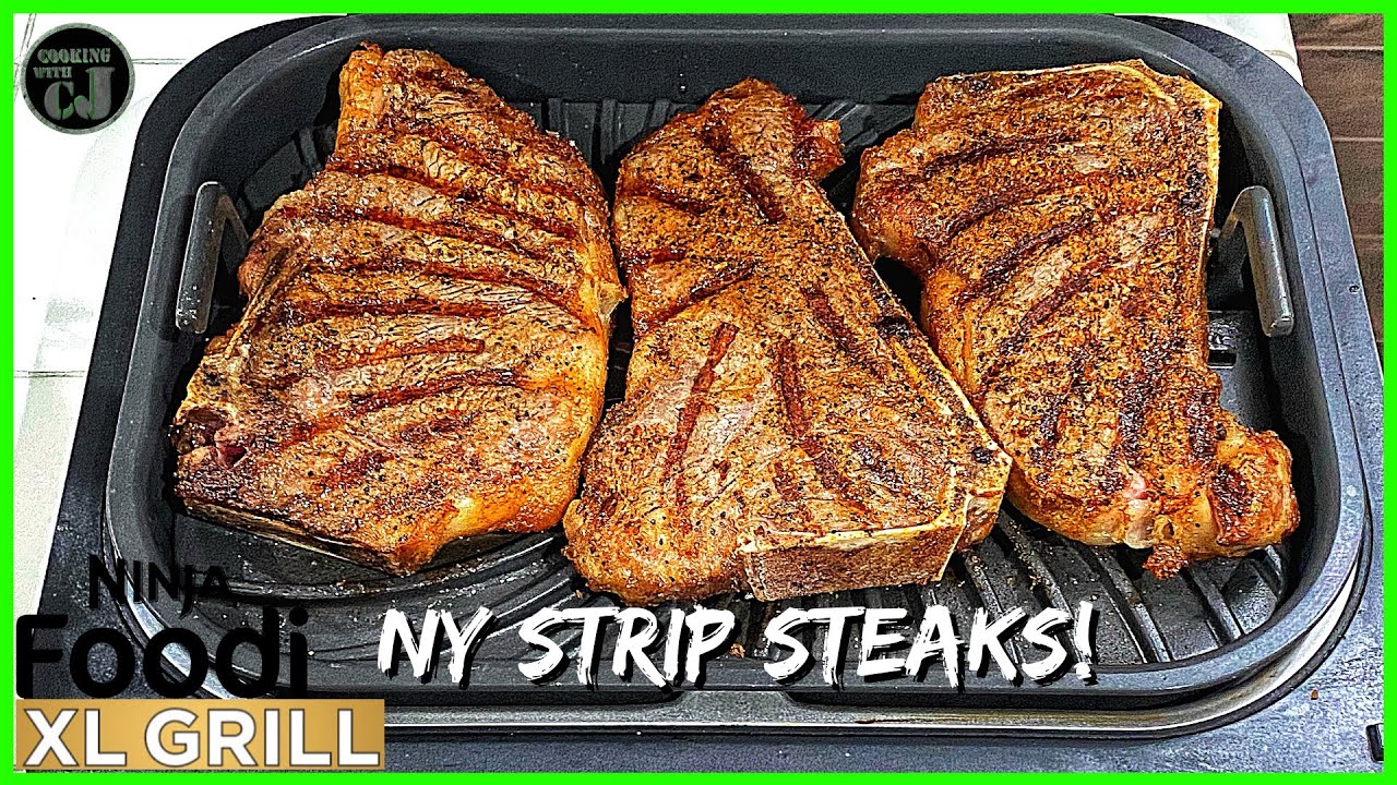 NINJA FOODI XL GRILL NY STRIP STEAKS! | Рецепты блюд на гриле Ninja Foodi XL!
