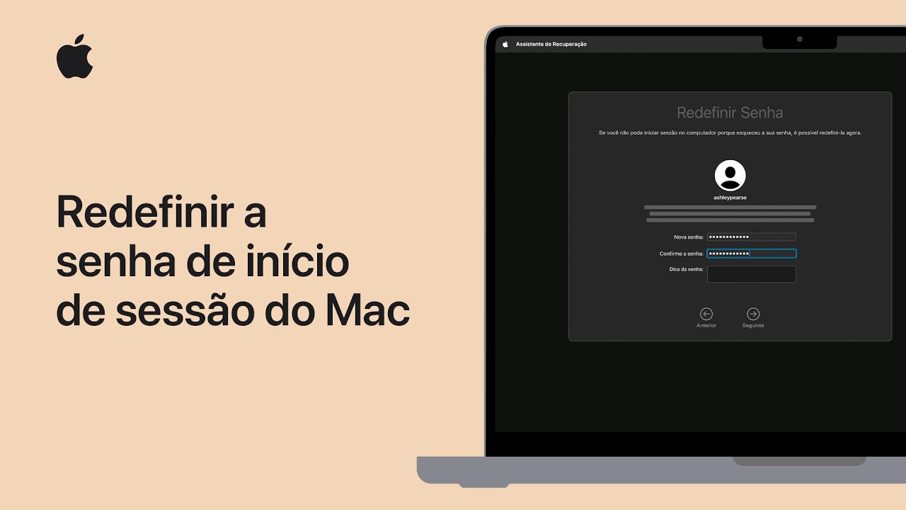 Como redefinir a senha de início de sessão do Mac | Suporte da Apple