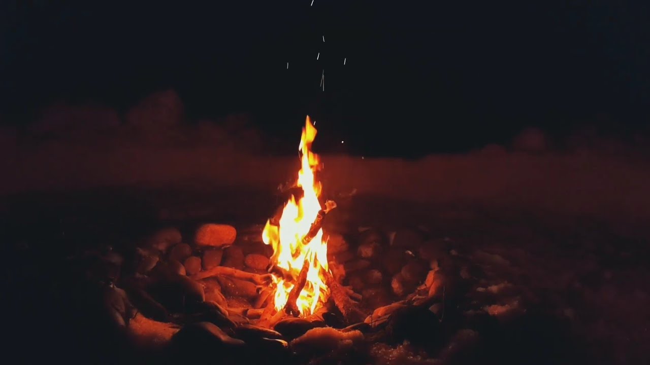 焚き火 雪 自然音 bonfire in the snow