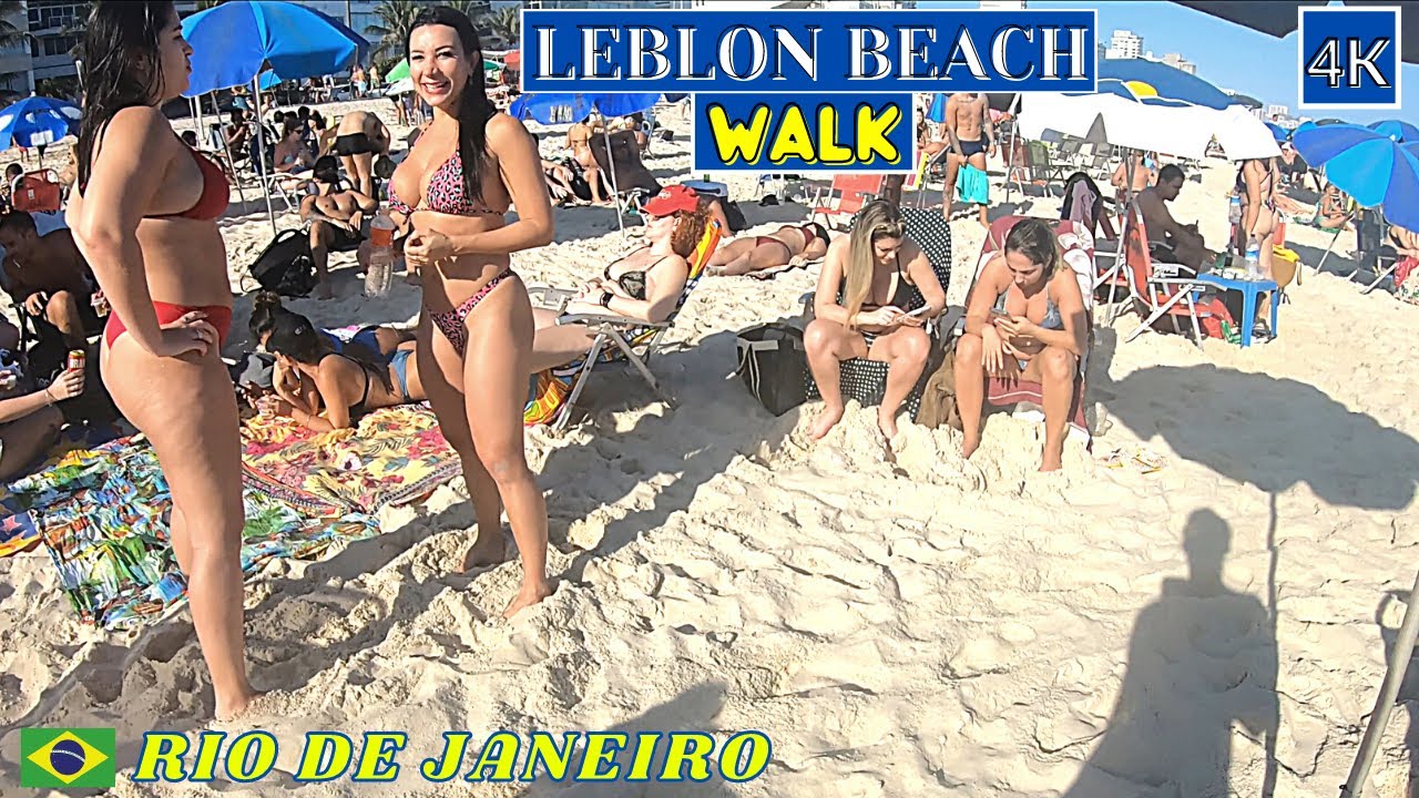 🇧🇷 | Walking Busy LEBLON Beach🏖️ | Rio de Janeiro, Brazil | ⁴ᴷ⁶⁰