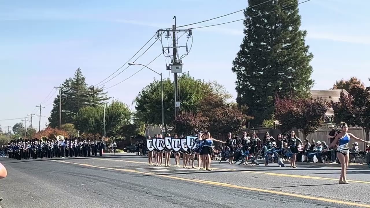 Burton Middle school marching band and color guard at the Merced CCBR 2024