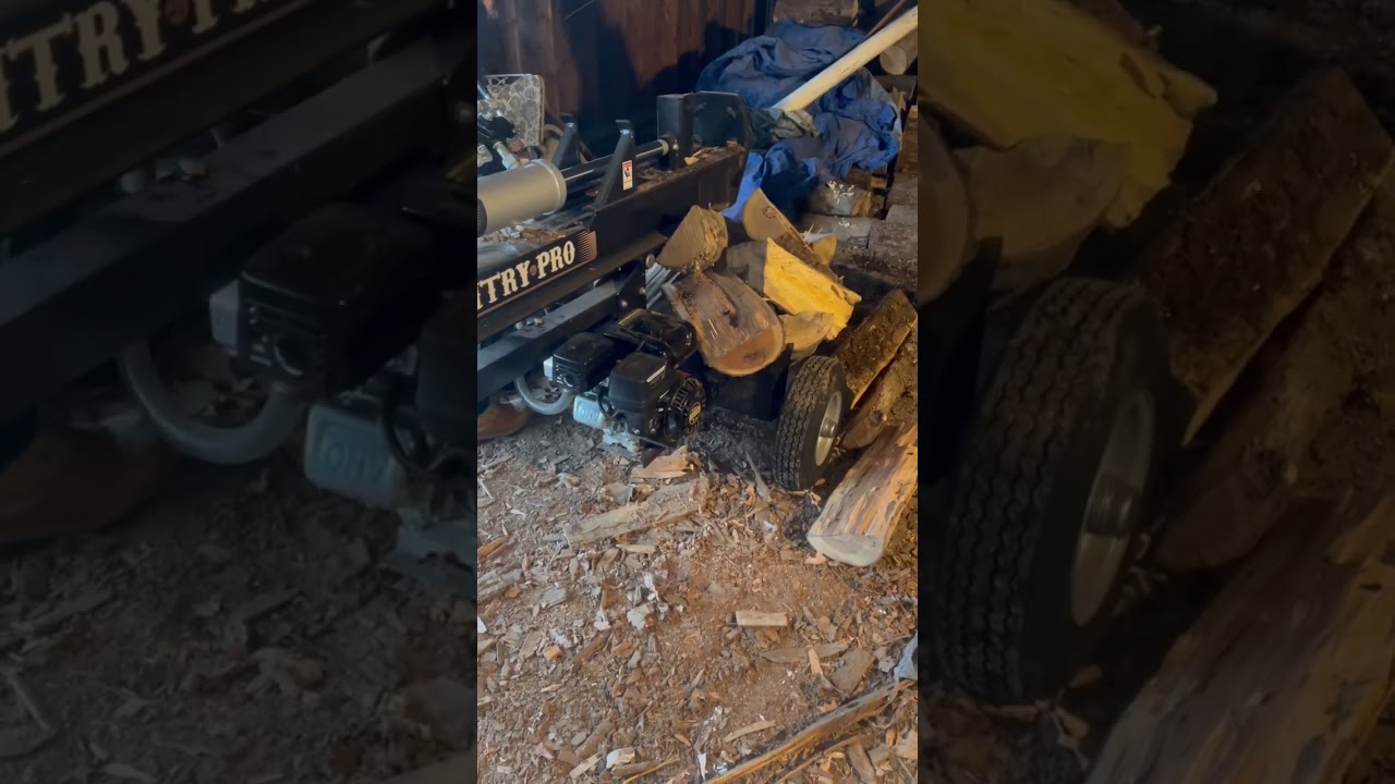 Wood 🪵 Splitter Splitting  #shorts #chainsaws #woodsplitter #firewood #countrypro