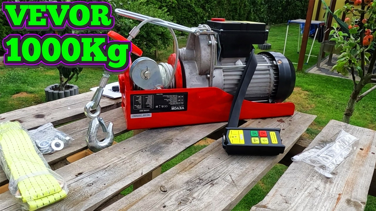 WYCIĄGARKA VEVOR WX2200-2 1000Kg BEZPRZEWODOWY PILOT - BETONOWE OGRODZENIE odc.2