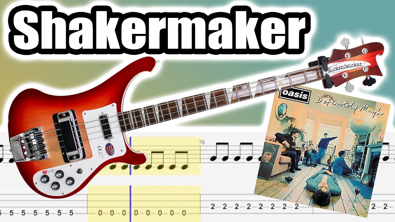 Oasis Shakermaker Bass Tab | Guitar | Cover | Tutorial | Play Along