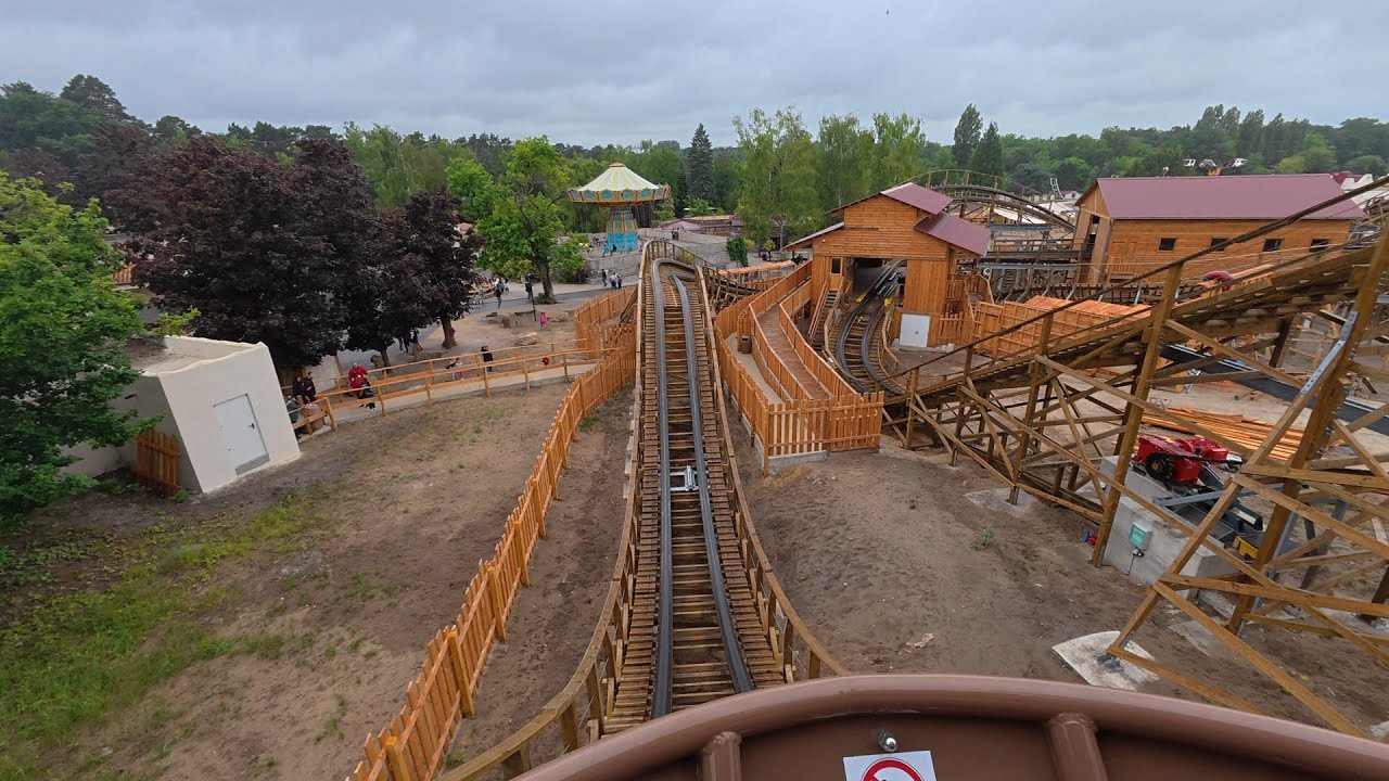 POV: Wild Buffalo 4K 60 FPS Front Row🐃🌵 | Wooden Family Coaster | La Mer de Sable