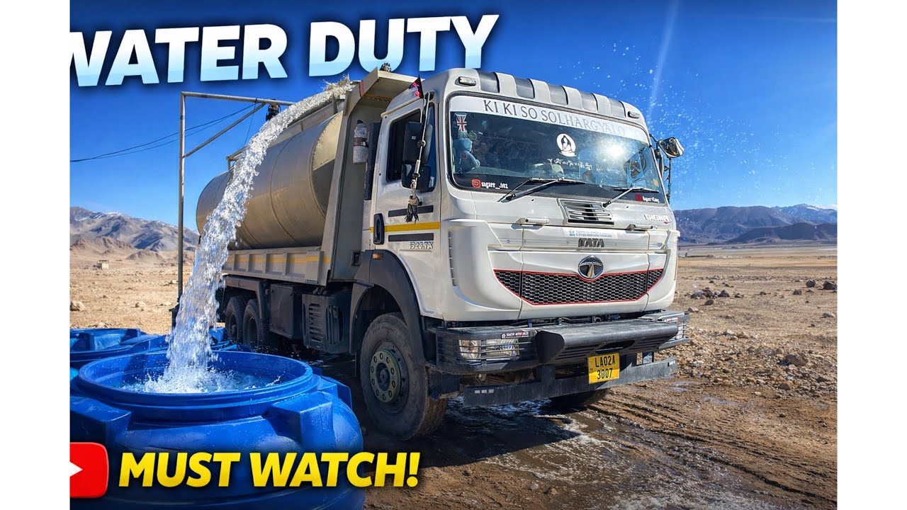 Water duty muth leh to muth #lehladakh #dailyvlog #automobile #mountains #himalayas #driver 