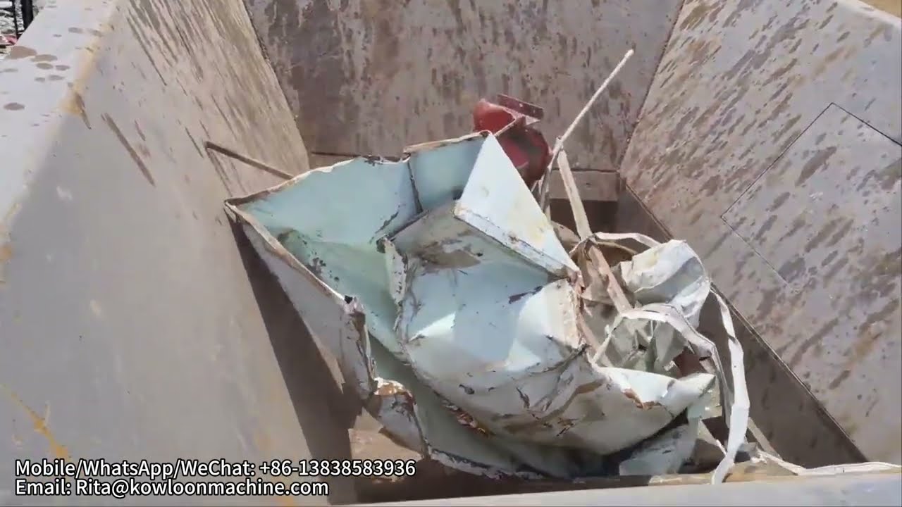 Heavy-Duty Double Shaft Scrap Metal Shredder Working at a Saudi Scrapyard