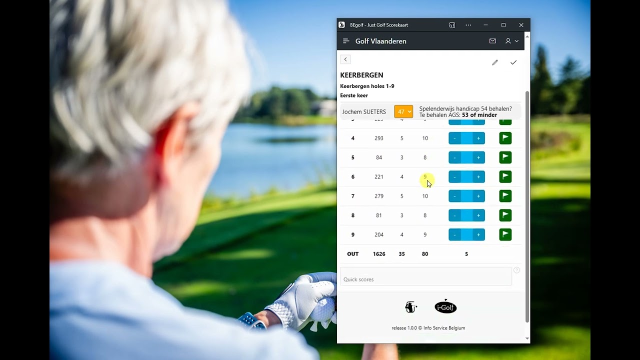 Just Golf Scorekaart 2025