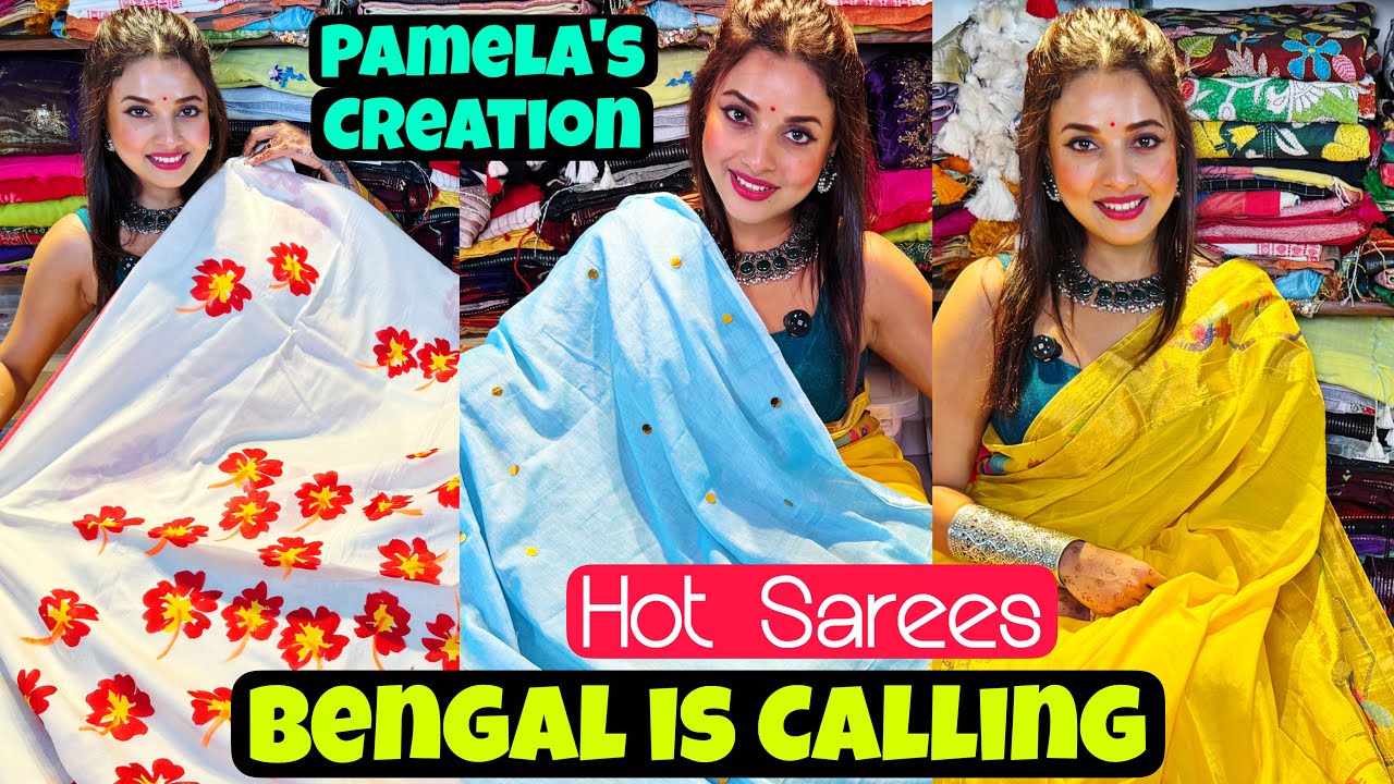 Designer Sarees in Mul Cotton, Mul Hand Brush Paint , Paithani Jamdani & Silk at Pamela&rsquo;s Creation