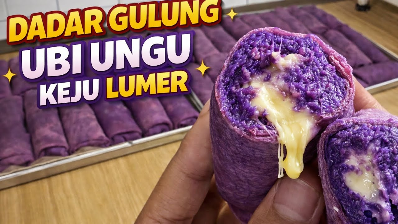 UBI UNGU GAADA MATINYA❗️❗️ UNIK BANGET DADAR GULUNG UBI UNGU KEJU, LUMER BANGET DIMULUT