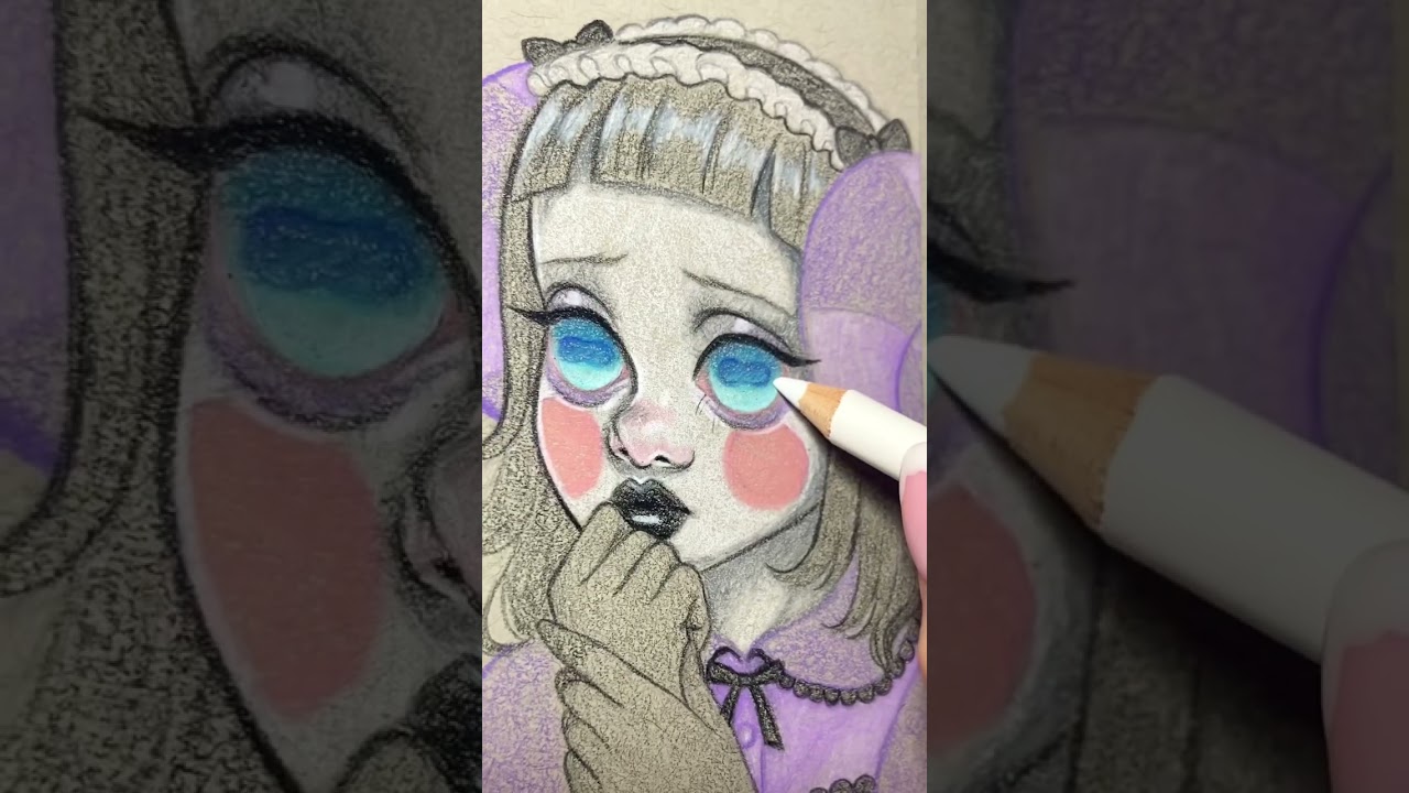 Drawing Muffy from animal crossing- art colored pencil process video