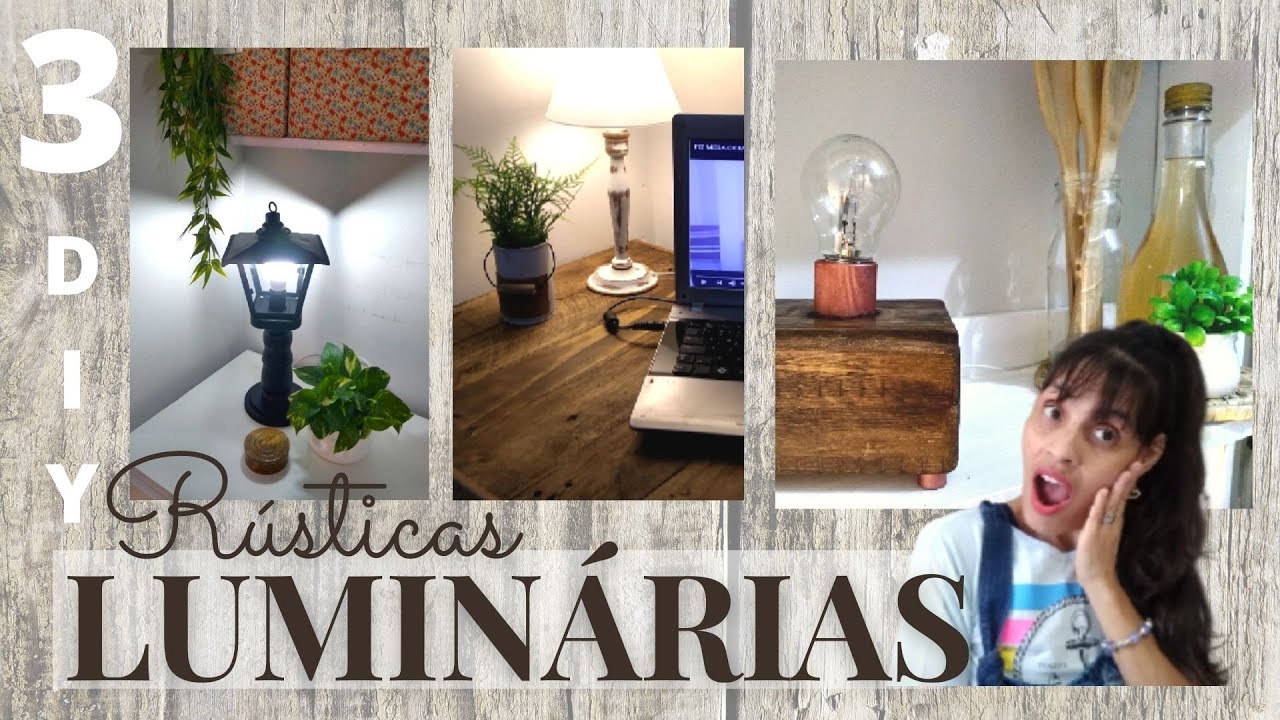3 IDEIAS LINDAS DE LUMINÁRIA NO ESTILO FARMHOUSE | FAÇA VOCÊ MESMO | DECORAÇÃO COM MADEIRA | DIY