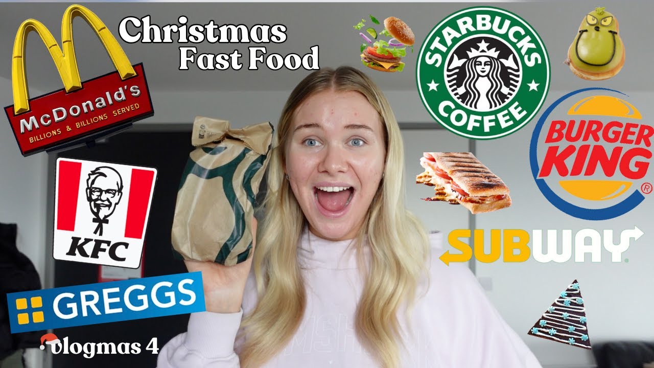 Я ела ТОЛЬКО рождественский фастфуд в течение 24 часов!!! | Vlogmas 4