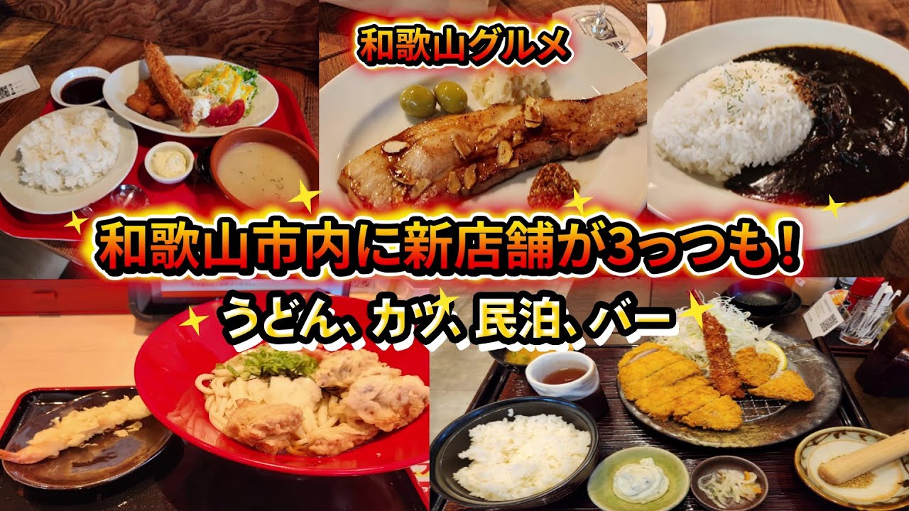 【和歌山グルメ】和歌山市北部に新店が3店舗！うどん！トンカツ！バー！