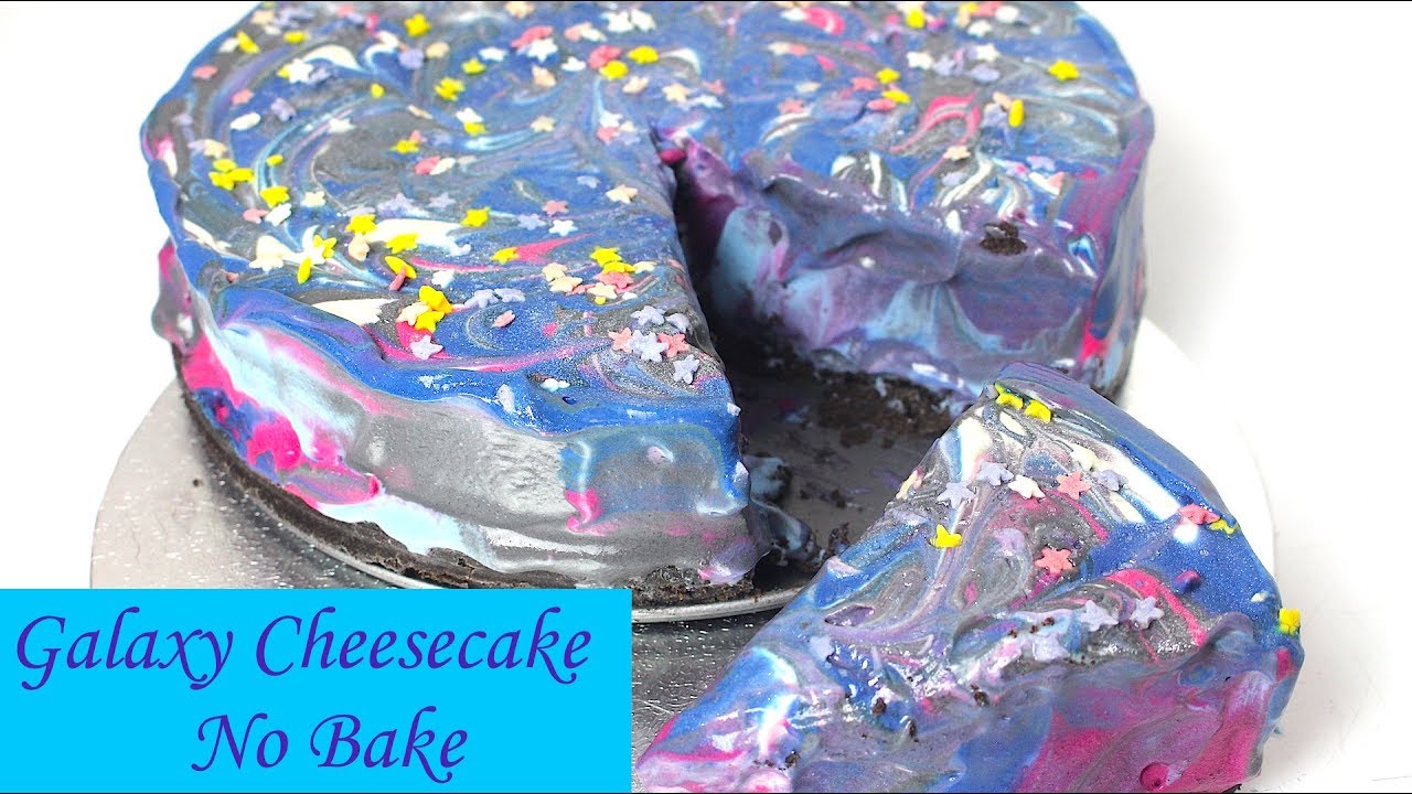Galaxy Cheesecake No Bake - گیلیکسی چیزکیک - गैलेक्सी चीज़केक *COOK WITH FAIZA*