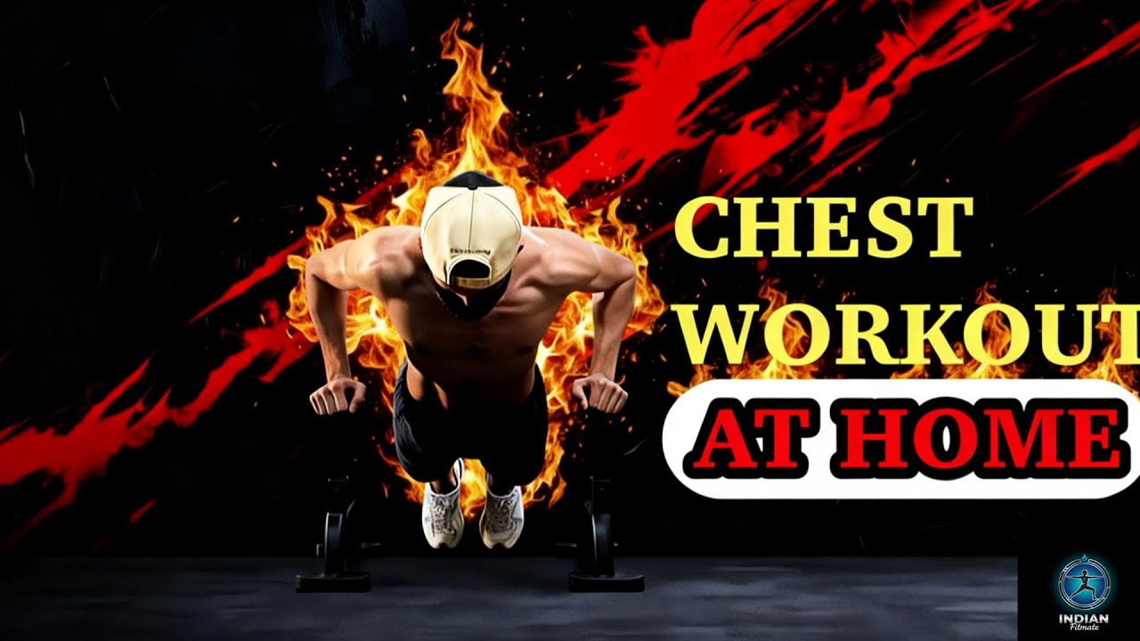 CHEST WORKOUT HOME ROUTINE 🏠I BODYWEIGHT EXERCISES💪🤸‍♀️