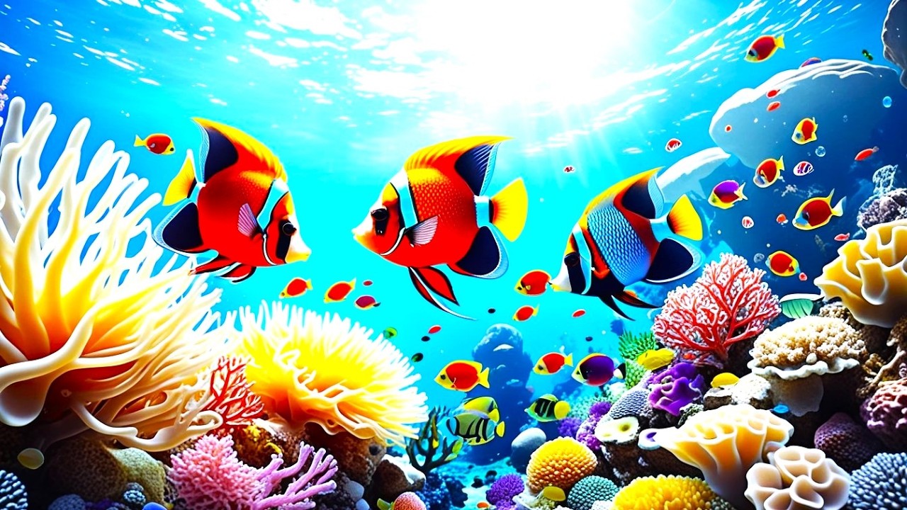 4K Aquarium For Deep Sleep 🐠 Relaxing Music For Insomnia Relief - Mesmerizing Aquatic Journey