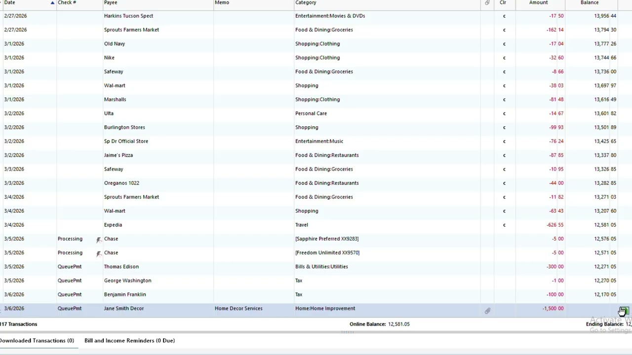 Оплачивайте счета прямо из кассы с помощью Quicken Bill Manager.