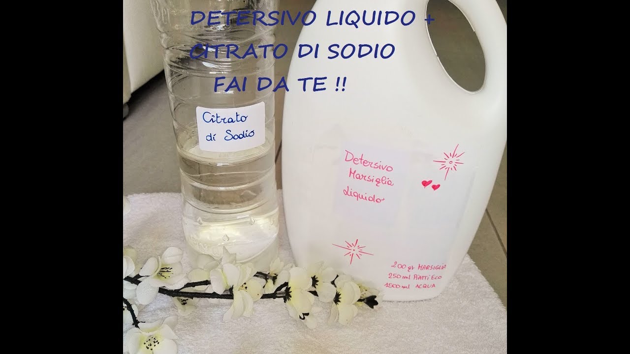 DETERSIVO LIQUIDO LAVATRICE + CITRATO DI SODIO FAI DA TE !!