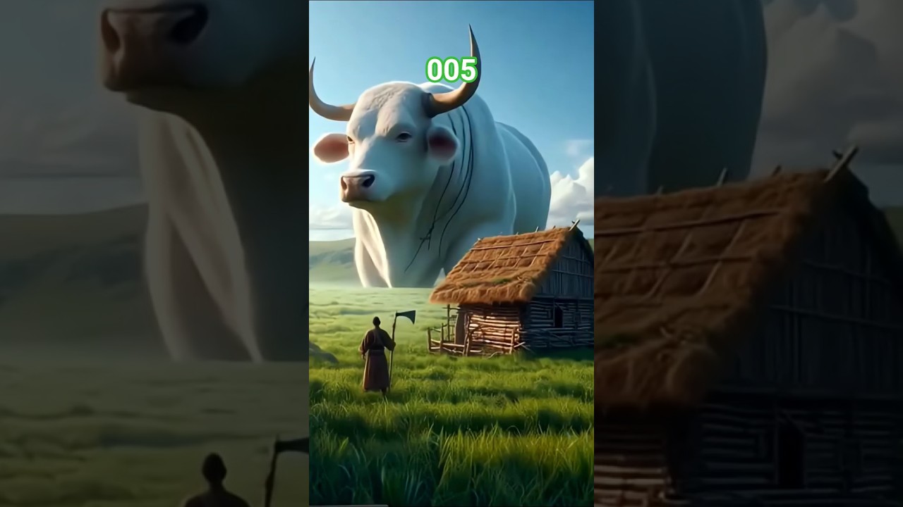 cute story  big cow and a farmer 005 #cow #cartoon #shorts #ai