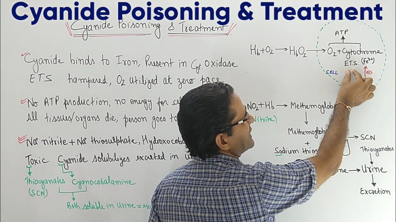 CYANIDE POISONING/TOXICITY (MNEMONICS): ENGLISH: Mechanism of Toxicity and Drugs used for Treatment