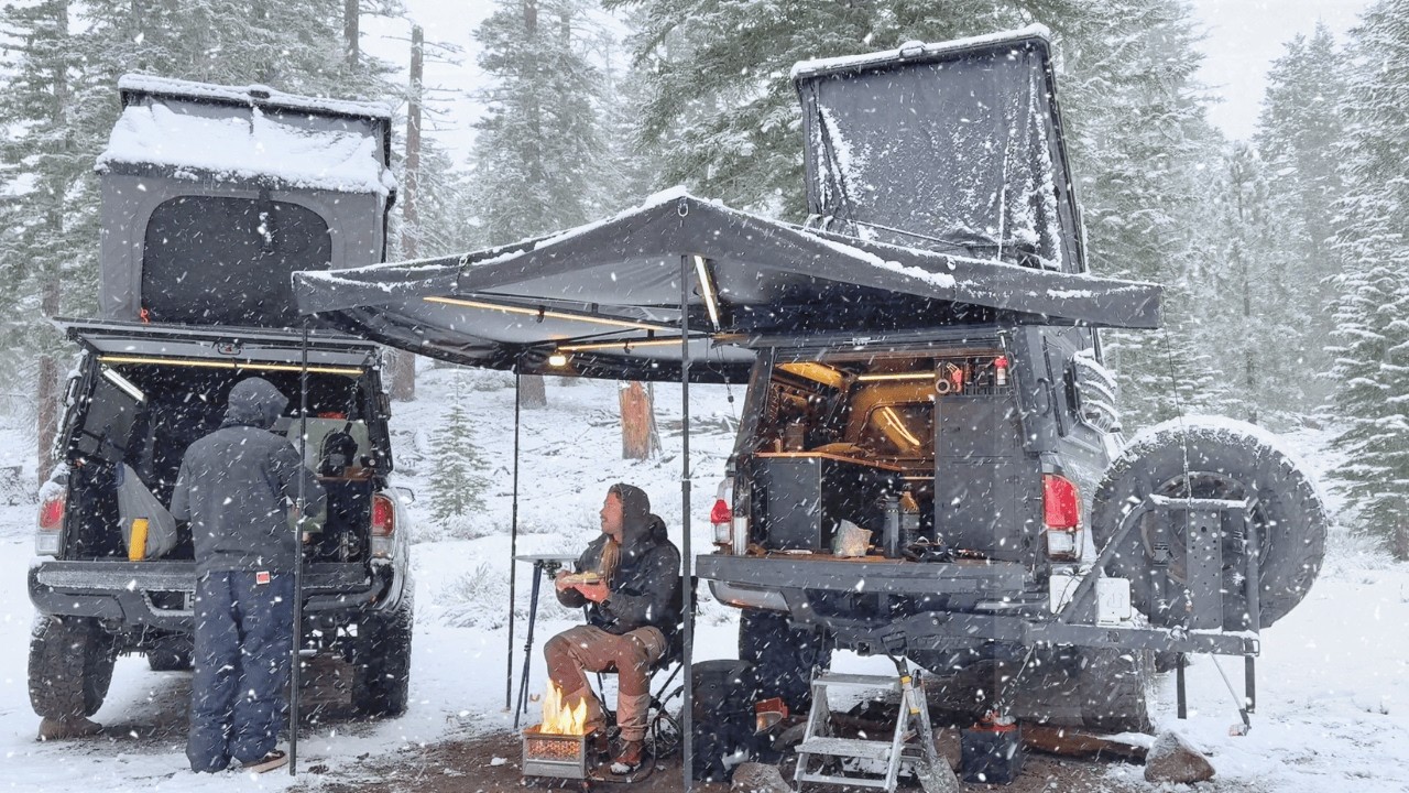 Winter Overlanding Near Mammoth Mountain | Tacoma Snow Camp