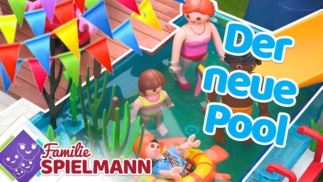 POOL PARTY! Wir bekommen ein neues Schwimmbad  - Playmobil Familie Spielmann