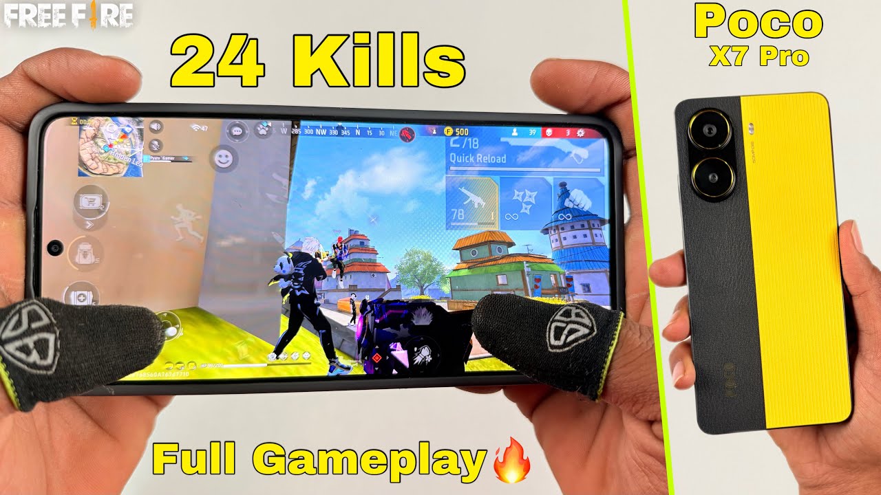 solo vs squad free fire gameplay in poco x7 pro gaming phone