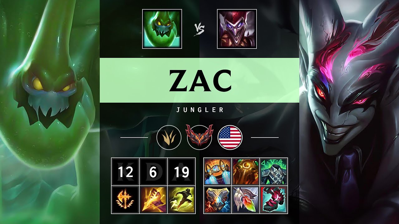 Zac Jungle vs Shaco - NA Grandmaster Patch 25.15