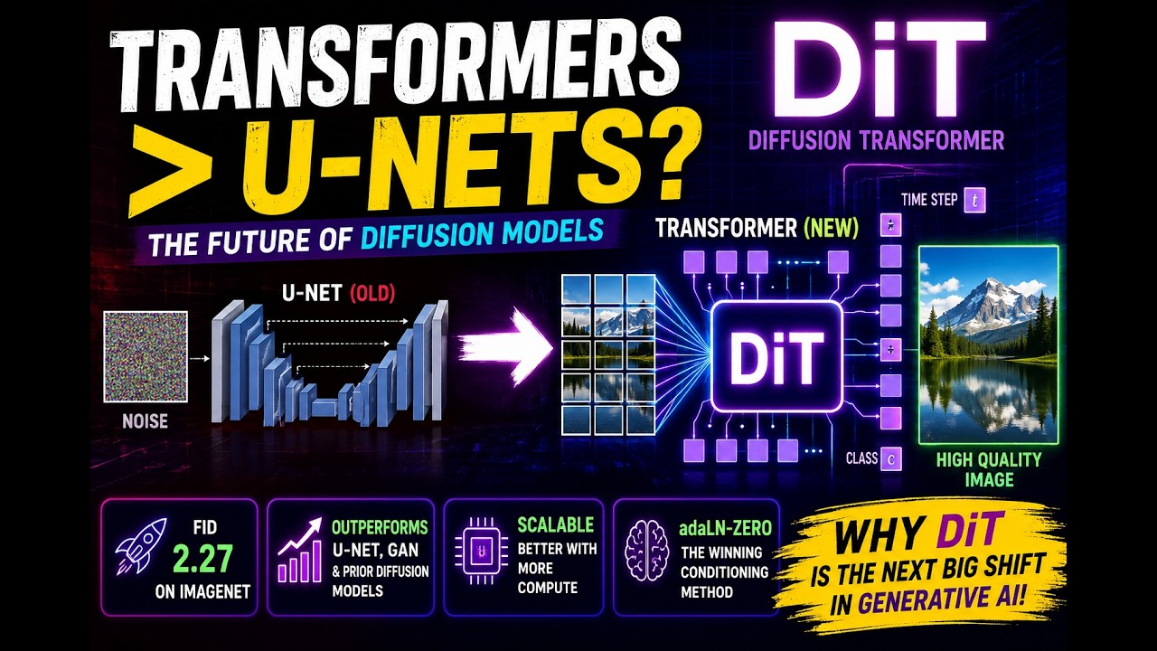 Diffusion Transformers (DiT) Explained: Replacing U-Nets with Transformers