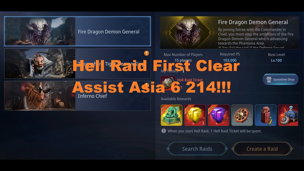 MIR4 Assisting People in Asia 6 -214 Hell Raid First Clear