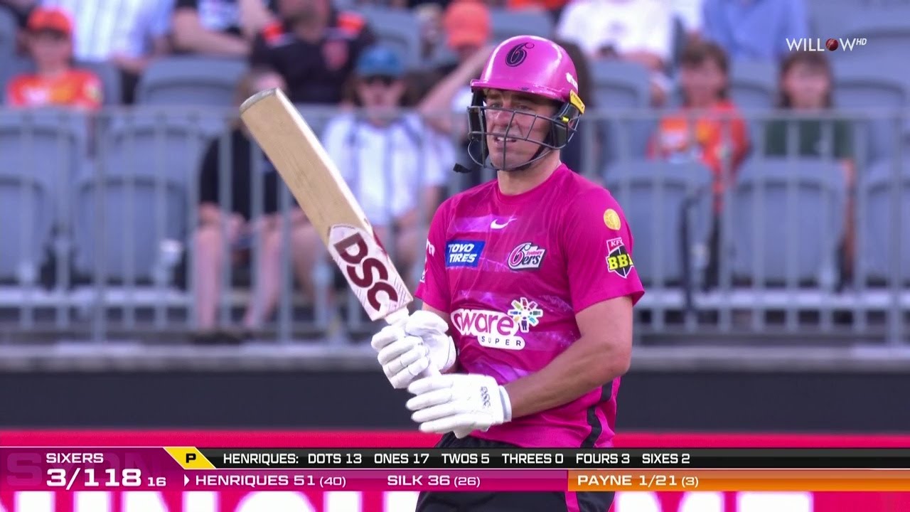 Moises Henriques 58 runs vs Perth Scorchers| Qualifier - Perth Scorchers vs Sydney Sixers