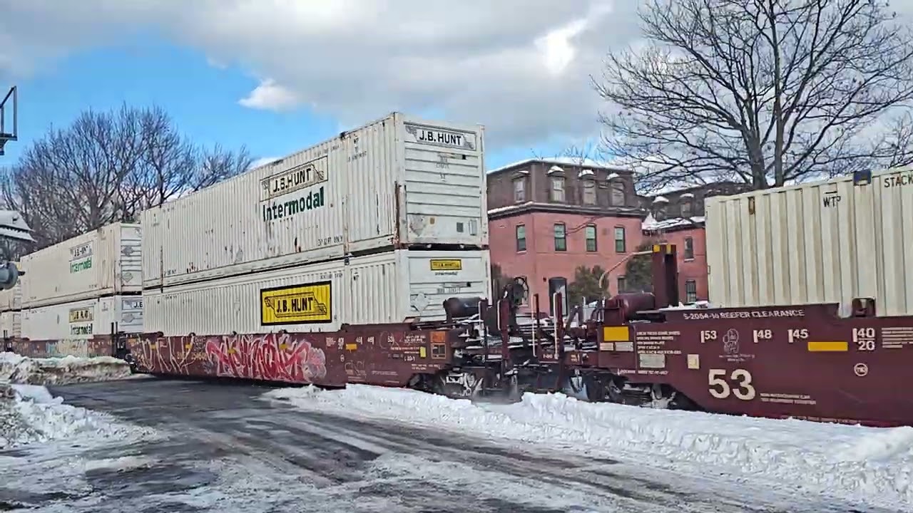Clinton MA Norfolk Southern Z264 Freight Train 