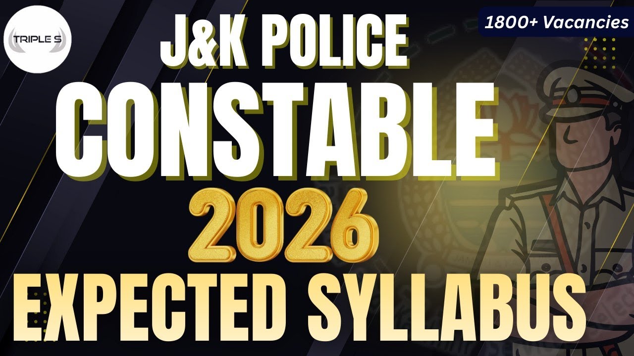 J&K Police Constable Expected Syllabus - 1815 Vacancies 