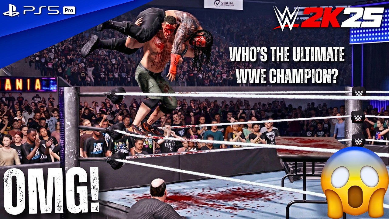 WWE 2K25 - John Cena (c) vs. Roman Reigns (c) - Full Champion vs. Champion Match at WrestleMania 41