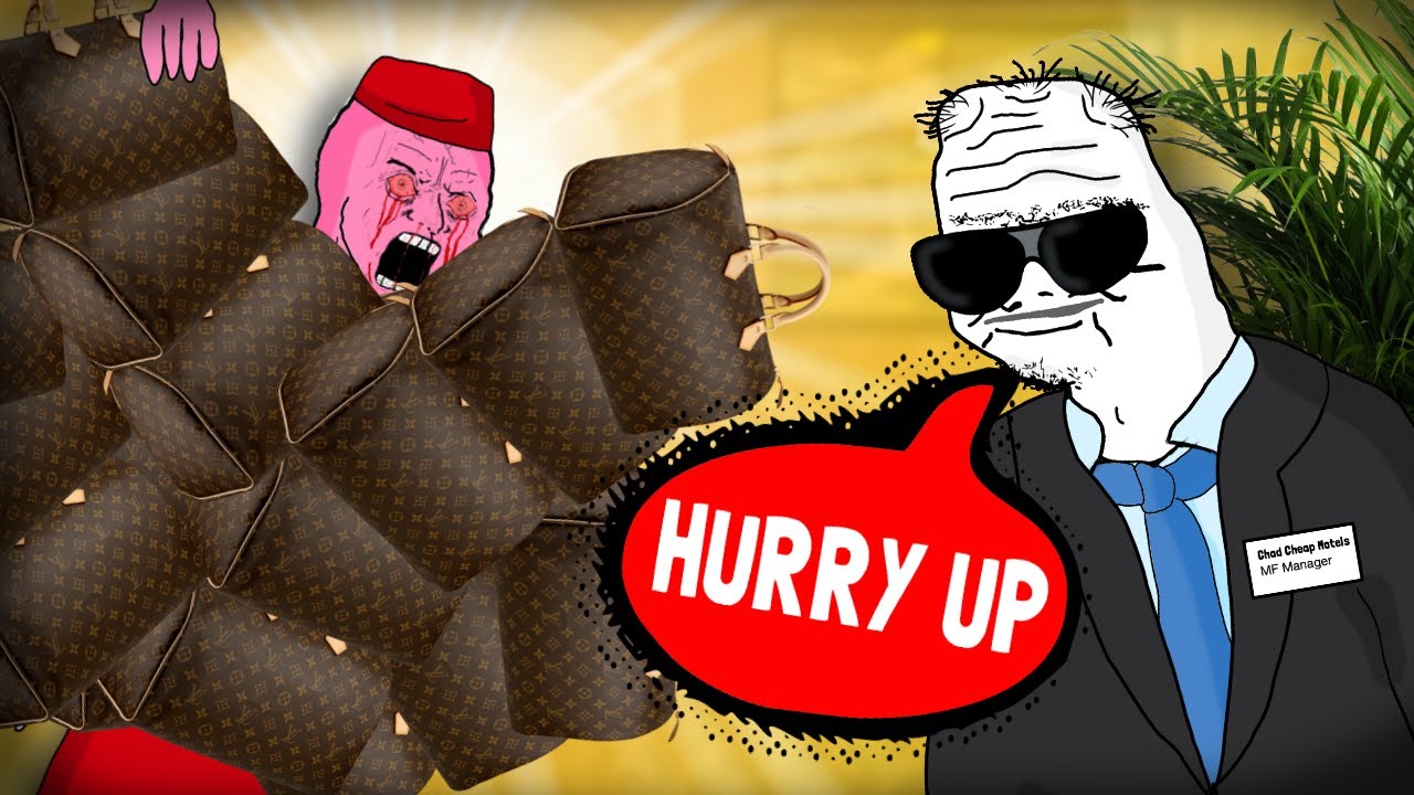 LIFE OF A HOTEL WAGE SLAVE (WOJAK DOOMER MEME)